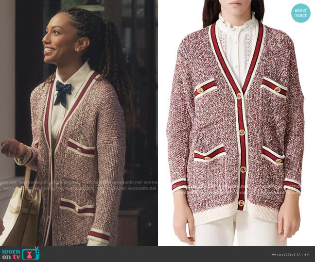 Mapada Cardigan by Maje worn by Monet de Haan (Savannah Lee Smith) on Gossip Girl