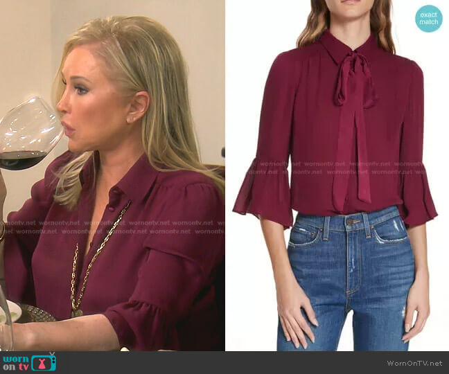 Maxima Blouse by Alice + Olivia worn by Kathy Hilton on The Real Housewives of Beverly Hills