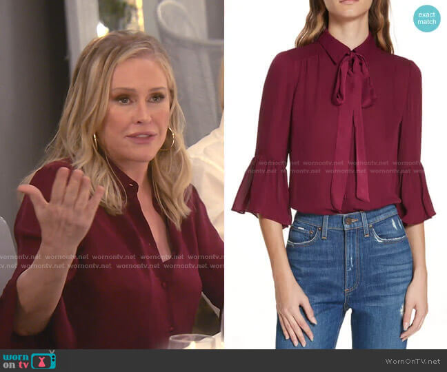 WornOnTV: Kathy’s burgundy three quarter sleeve blouse on The Real ...