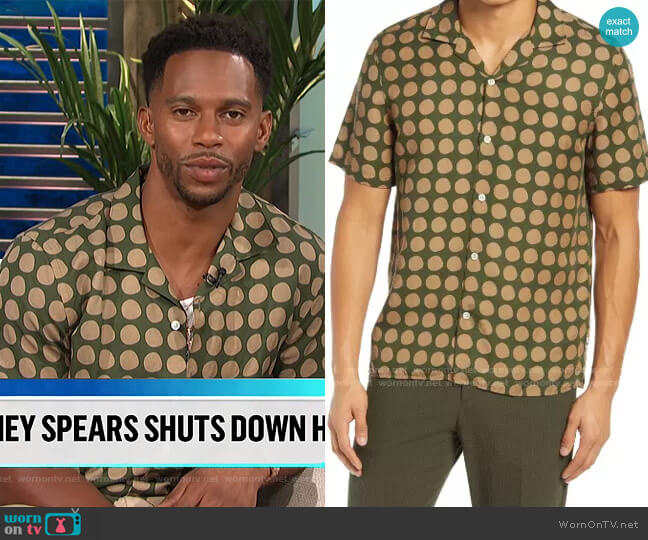 Miyagi Shirt in Army by NN07 worn by Victor Cruz on E! News Daily Pop