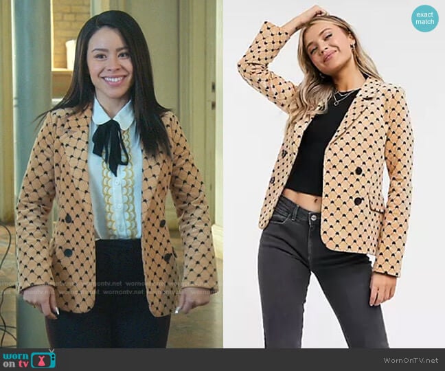 Nova Blazer by Monki worn by Mariana Foster (Cierra Ramirez) on Good Trouble