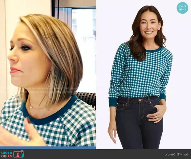 Natalie Sweatshirt in Gingham by Draper James worn by Dylan Dreyer on Today