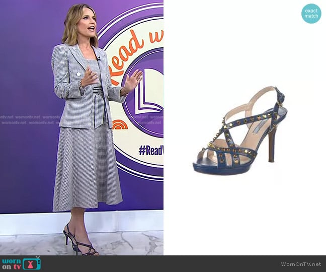 Prada Studded Leather Sandals worn by Savannah Guthrie on Today