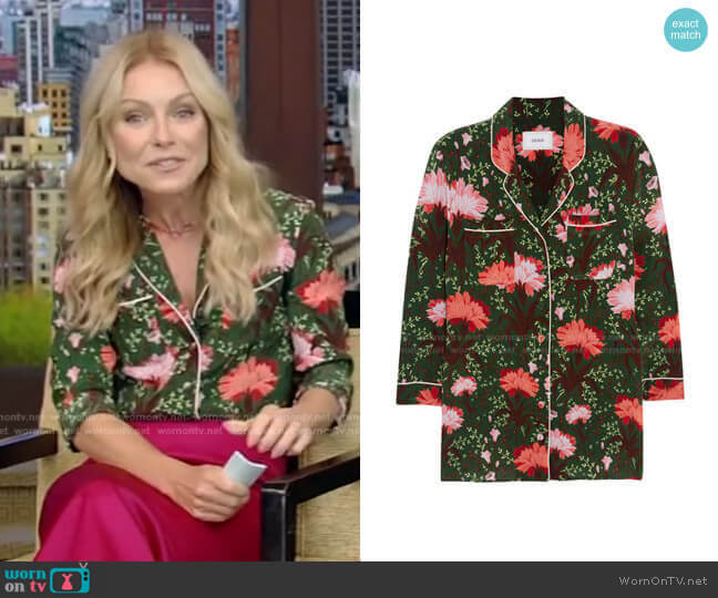 WornOnTV: Kelly’s floral shirts and pink satin skirt on Live with Kelly ...