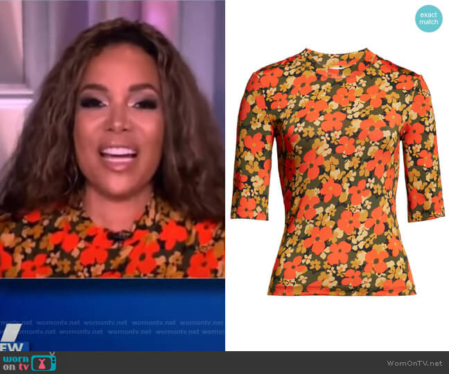 Abstract Floral-Print T-Shirt by Rosetta Getty worn by Sunny Hostin on The View