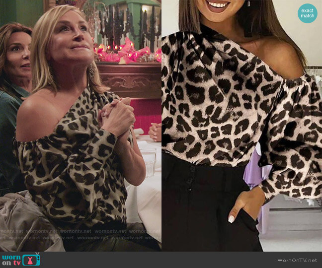 Skylar Shoulder Top by Sonja Morgan worn by Sonja Morgan on The Real Housewives of New York City