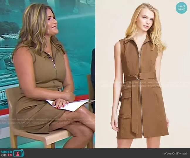 Stretch Cotton Zip Front Dress by Pearl by Lela Rose worn by Jenna Bush Hager on Today