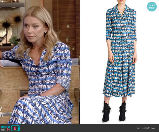 WornOnTV: Kelly’s striped banana print dress on Live with Kelly and ...