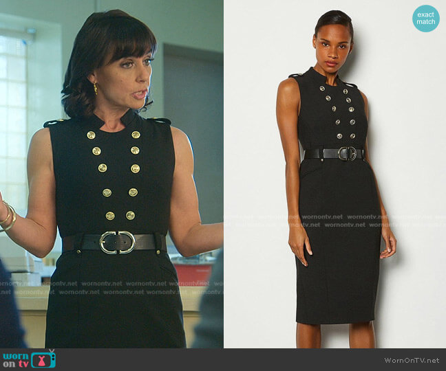 Tailored Button Military Dress by Karen Millen worn by Kathleen Gale (Constance Zimmer) on Good Trouble