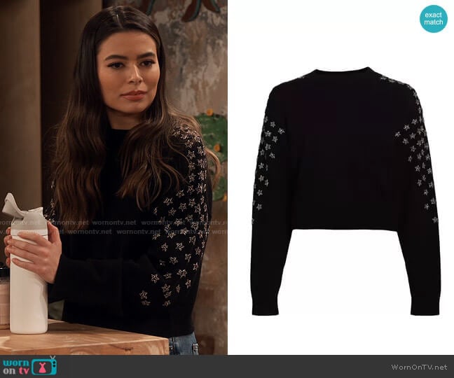 The Kooples Star Print Wool-Cashmere Sweater worn by Carly Shay (Miranda Cosgrove) on iCarly