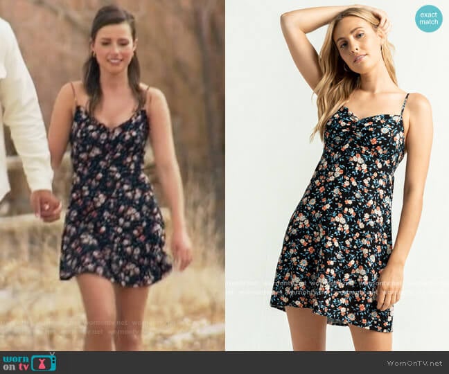 Floral Cinch Front Dress by Timing worn by Katie Thurston on The Bachelorette