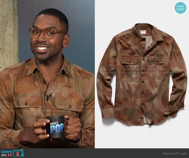 Italian Two Pocket Utility Shirt by Todd Snyder worn by Justin Sylvester on E! News