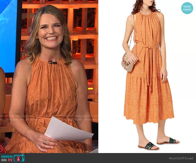 Roema Embroidered Midi Dress by Vanessa Bruno worn by Savannah Guthrie on Today