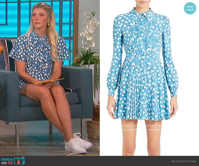 Star Print Long Sleeve Silk Dress by Valentino worn by Amanda Kloots on The Talk