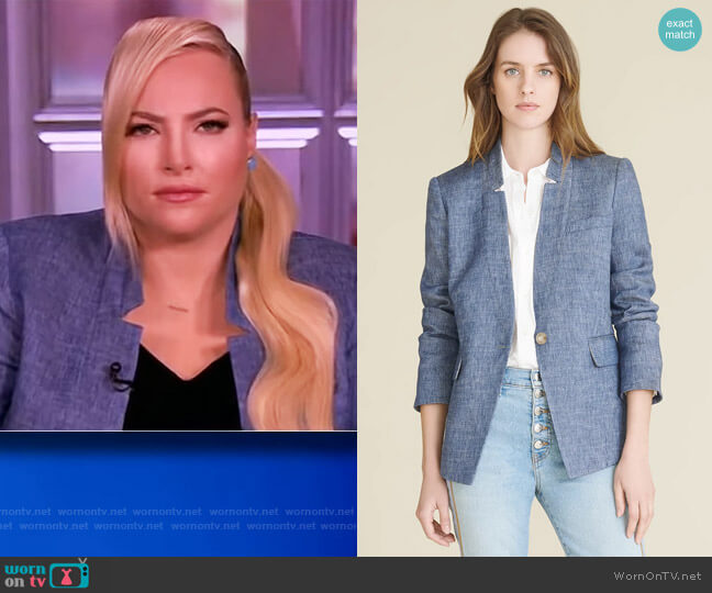 Upcollar Dickey Jacket by Veronica Beard worn by Meghan McCain on The View