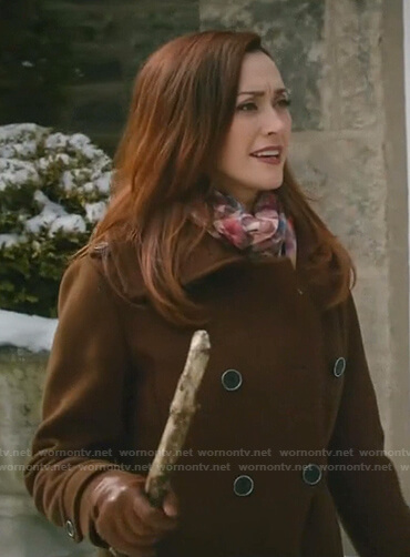 Abigail’s brown double breasted coat on Good Witch