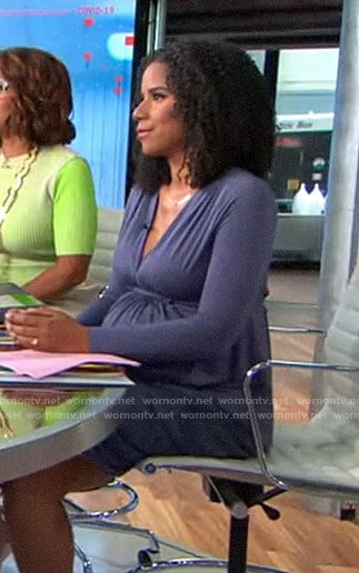 Adriana Diaz’s v-neck long sleeve dress on CBS This Morning