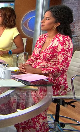 Adriana Diaz’s red floral maxi dress on CBS This Morning