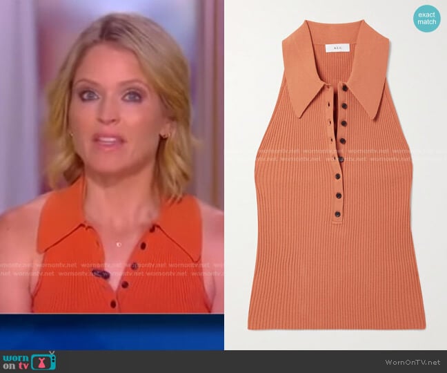 Asher Top in Orange by A.L.C. worn by Sara Haines on The View