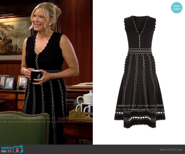 Alexander McQueen Scalloped Panelled Dress worn by Brooke Logan (Katherine Kelly Lang) on The Bold and the Beautiful