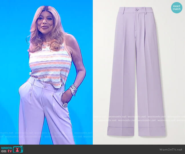 Tomasa wide-leg trousers by Alice + Olivia worn by Wendy Williams on The Wendy Williams Show