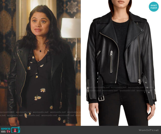 WornOnTV: Mel’s black daisy dress and leather jacket on Charmed ...