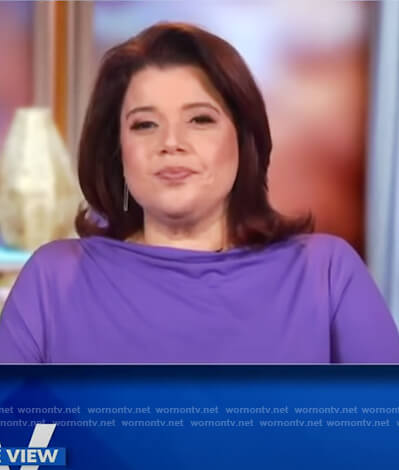 Ana’s purple drape neck top on The View