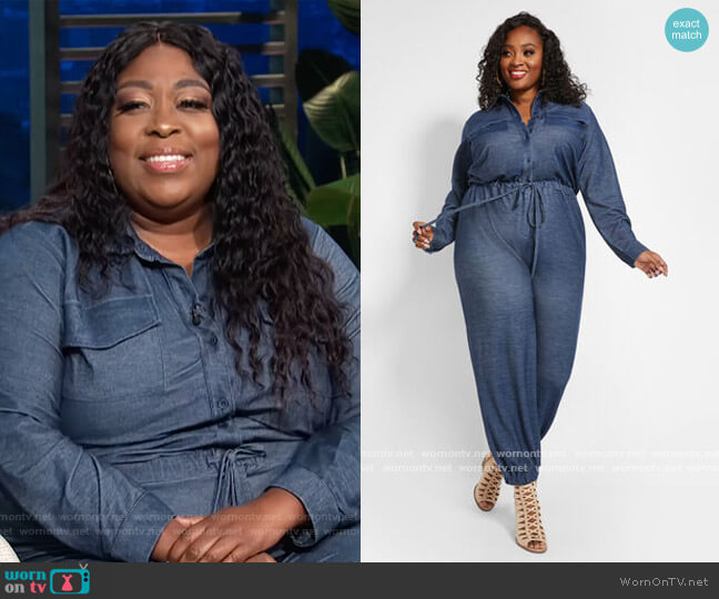 WornOnTV: Loni’s denim jumpsuit on E! News Daily Pop | Loni Love ...