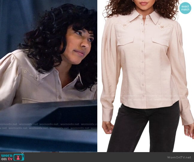 ASTR Embroidered Western Button-Up Shirt worn by Esperanza Cruz (Lisseth Chavez) on Legends of Tomorrow