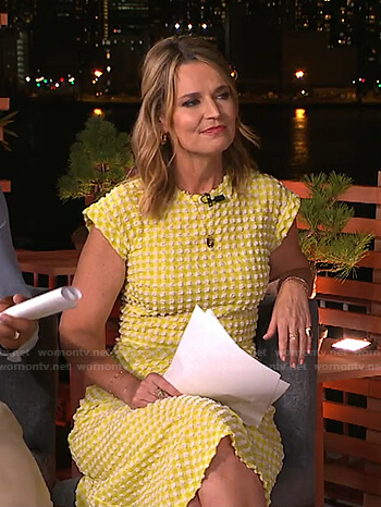 Savannah’s yellow textured gingham dress on Today