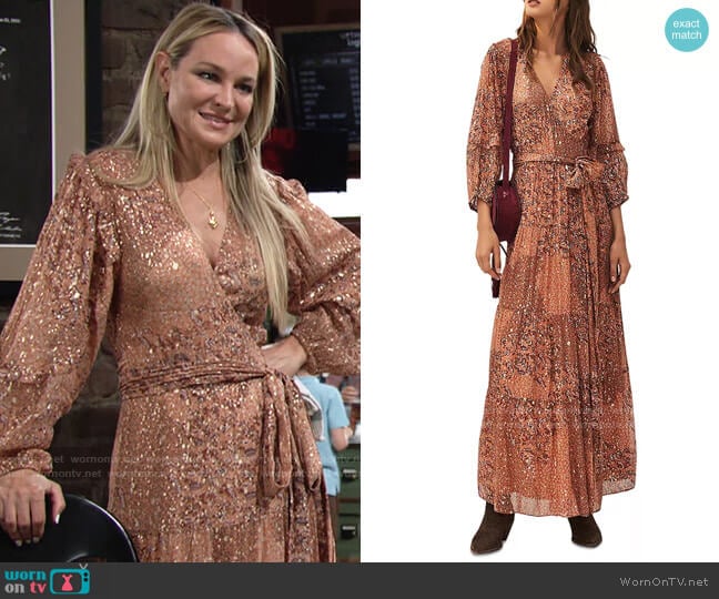 ba&sh Oriane Dress worn by Sharon Newman (Sharon Case) on The Young and the Restless