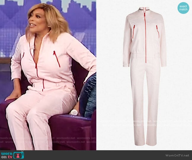 Cesar stretch-denim jumpsuit by Ba&sh worn by Wendy Williams on The Wendy Williams Show