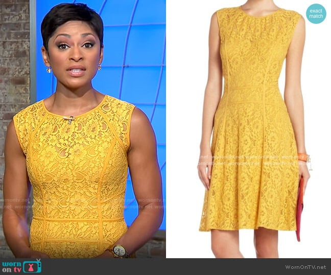 WornOnTV: Jericka Duncan’s yellow lace dress on CBS This Morning ...