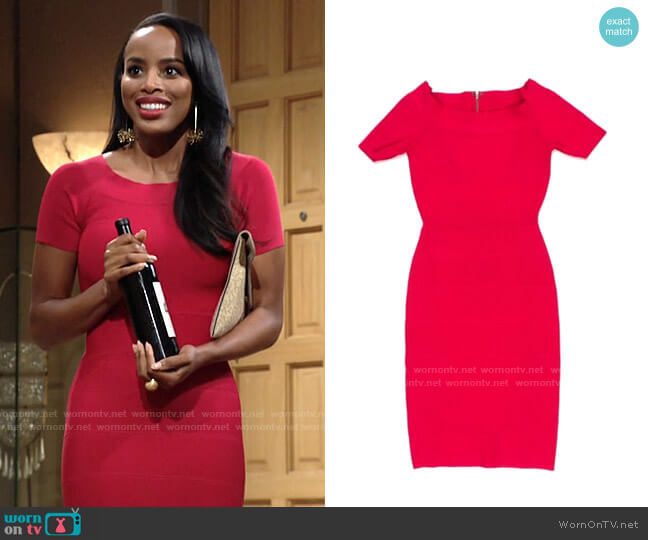 Bcbgmaxazria Kisha Bandage Dress worn by Imani Benedict (Leigh-Ann Rose) on The Young and the Restless