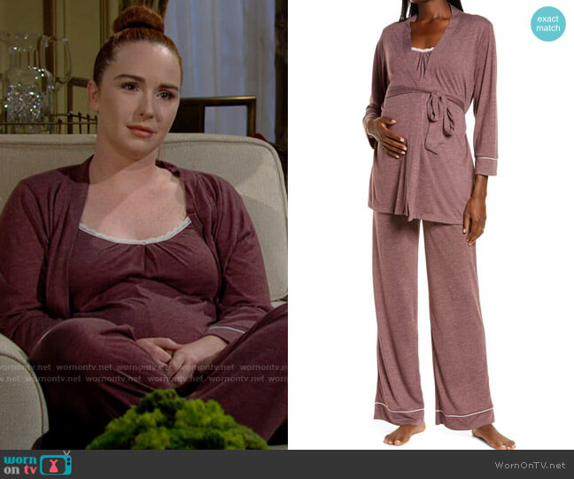 Belabumbum Lacey Maternity/Nursing Pajamas worn by Mariah Copeland (Camryn Grimes) on The Young and the Restless