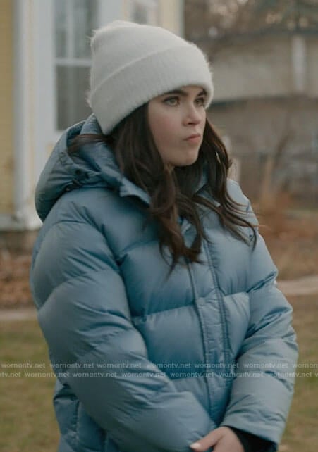 Bella's blue puffer jacket on The Republic of Sarah