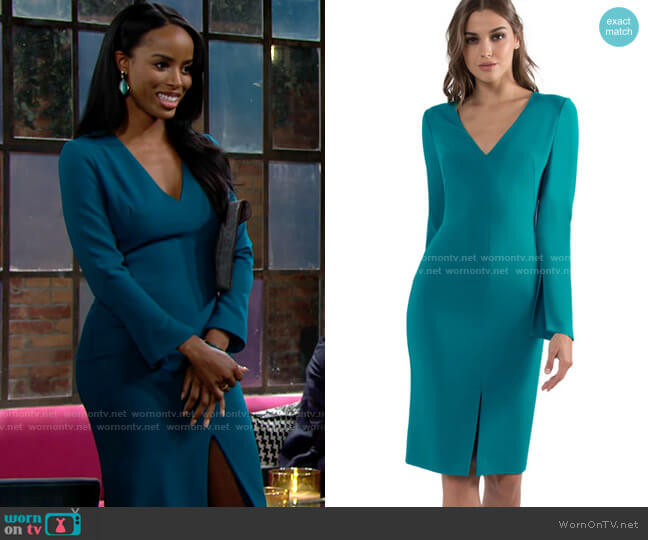 WornOnTV: Imani’s teal blue long sleeve dress on The Young and the ...