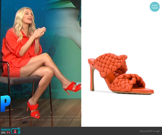 BV Curve sandals by Bottega Veneta worn by Morgan Stewart on E! News