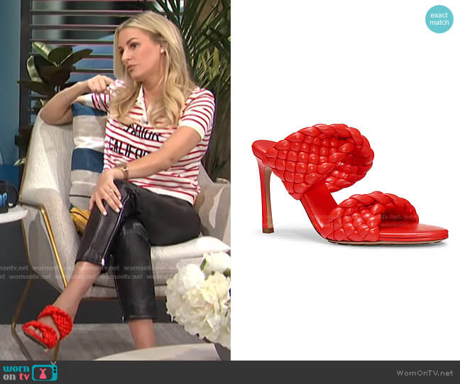 Curve Sandals by Bottega Veneta worn by Morgan Stewart on E! News