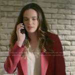 Caitlin’s pink double-breasted blazer on The Flash