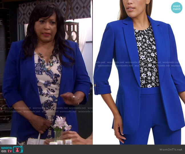 WornOnTV: Paulina’s white and blue floral dress and jacket on Days of ...