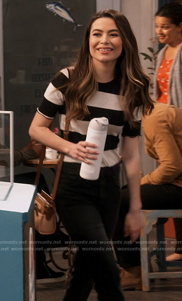 Carly's black and white striped top on iCarly