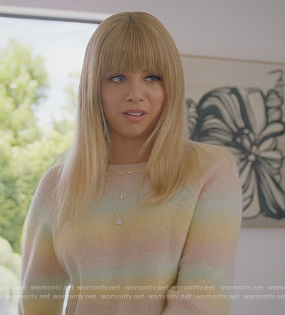 Carrie's pastel stripe sweater on All American
