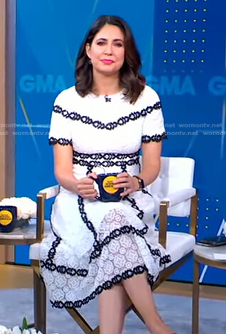 Cecilia’s white lace midi dress on Good Morning America