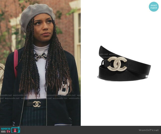 Calfskin Belt by Chanel worn by Monet de Haan (Savannah Lee Smith) on Gossip Girl