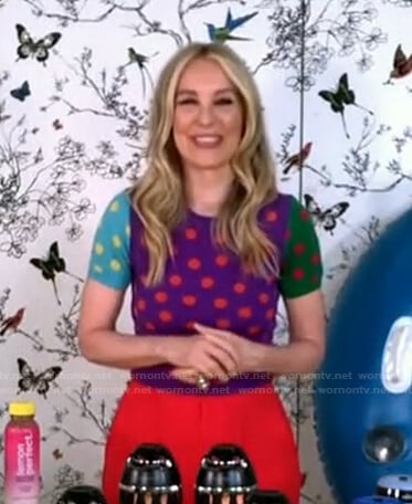 Chassie Post’s multicolor polka dot top on Today