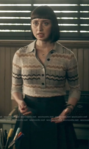 Chrissy's zig zag polo sweater on Superman and Lois