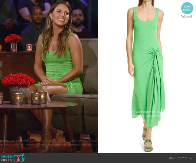 Vera Tie-Wrap Sleeveless Midi Dress by Cinq a Sept worn by Katie Thurston on The Bachelorette