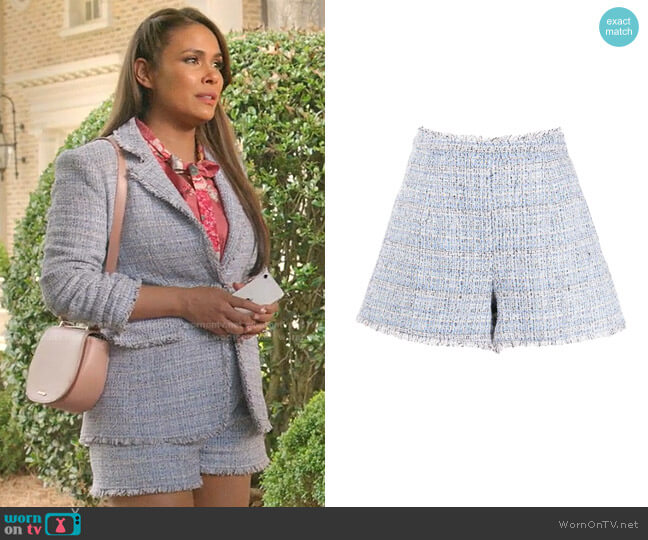 Coronado Shorts by Cinq a Sept worn by Cristal Jennings (Daniella Alonso) on Dynasty