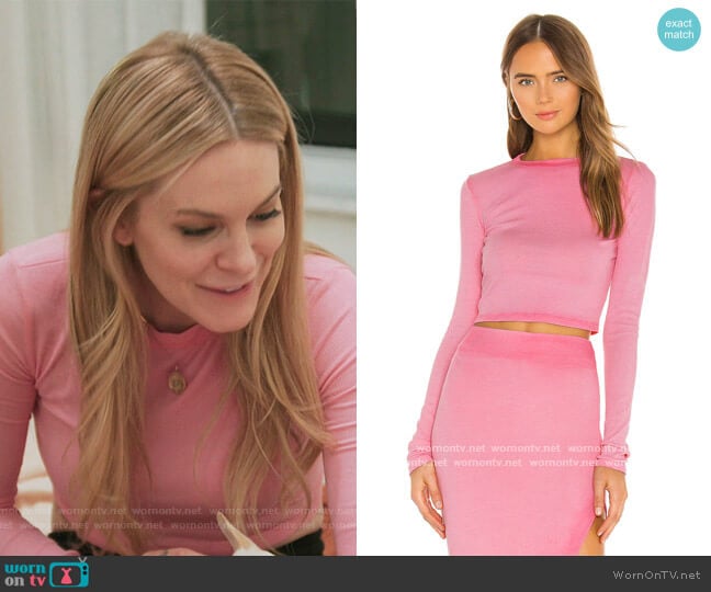 x REVOLVE Verona Crop Long Sleeve by Cotton Citizen worn by Leah McSweeney on The Real Housewives of New York City